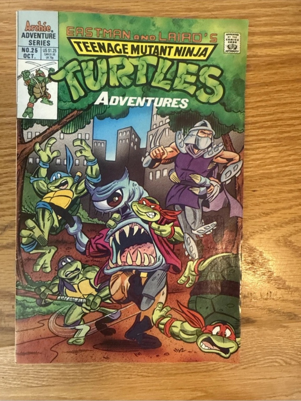 Adventures Comic TEENAGE MUTANT NINJA TURTLES ADV 25 Newsstand 1st Print 1991